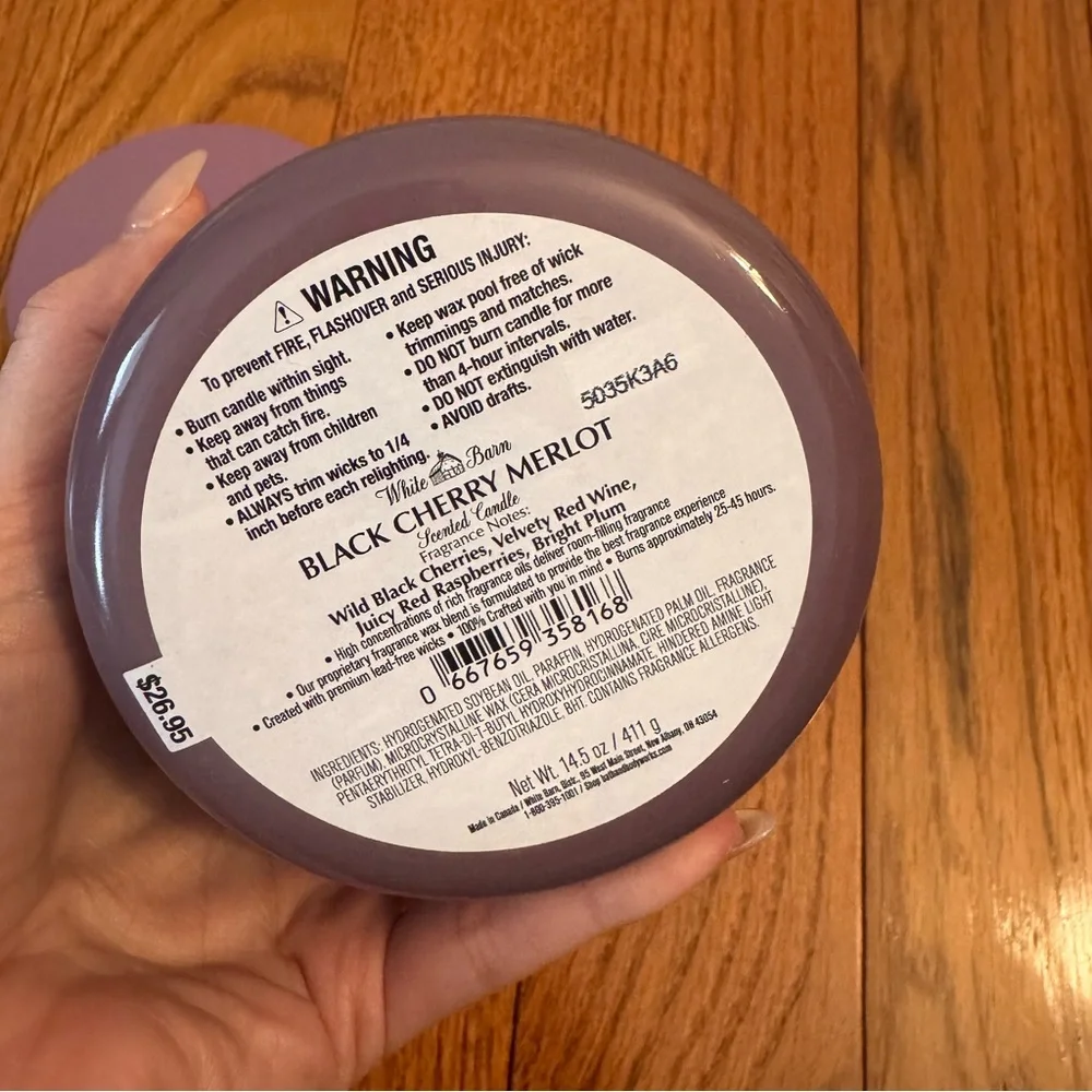 White Barn Purple Candle - Black Cherry Merlot - Picture 3 of 3